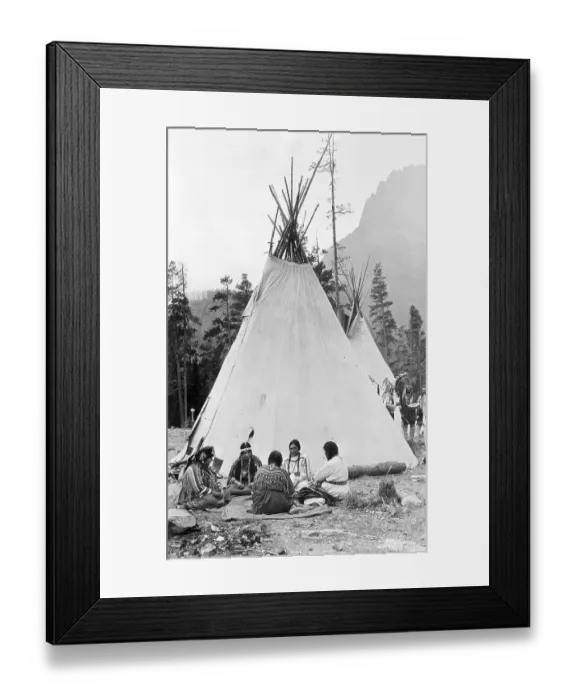 Framed Print : Native American Women Playing Bridge