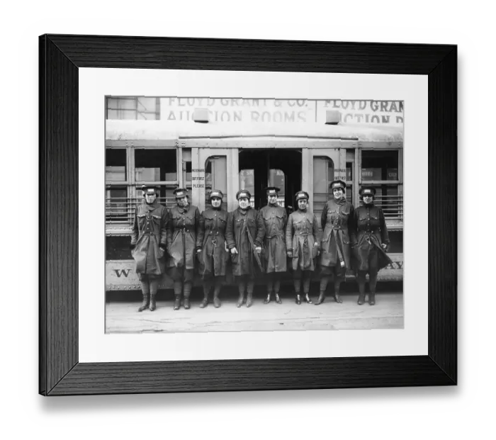 Framed Print : Women Trolley Conductors Framed Print : Women Trolley Conductors