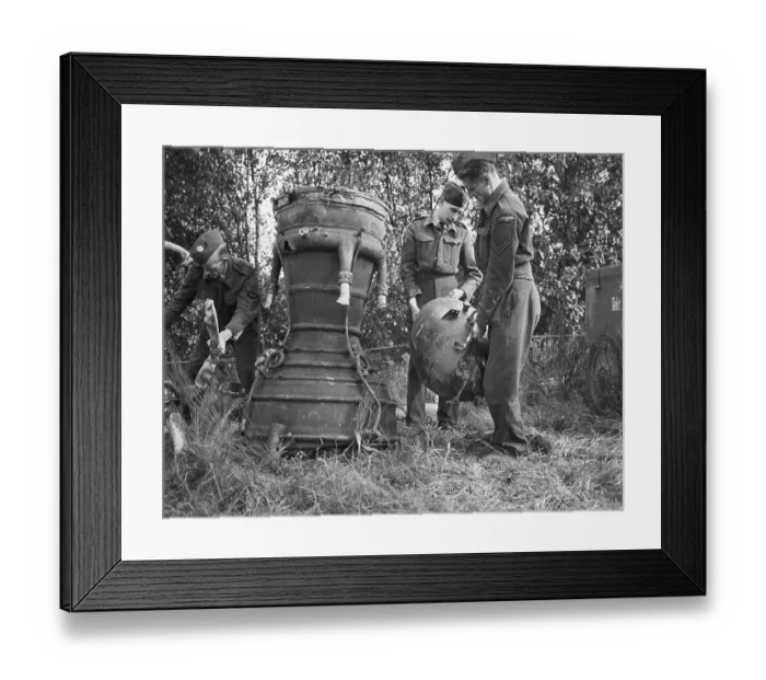 Framed Print : Airmen With V-2 Rocket Parts Framed Print : Airmen With V-2 Rocket Parts