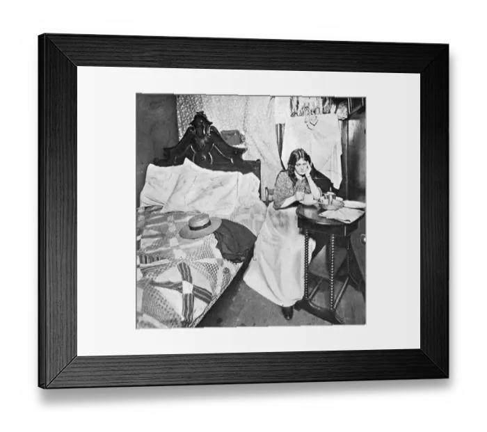 Framed Print : Working Girl Meditates While Eating Meal Framed Print : Working Girl Meditates While Eating Meal