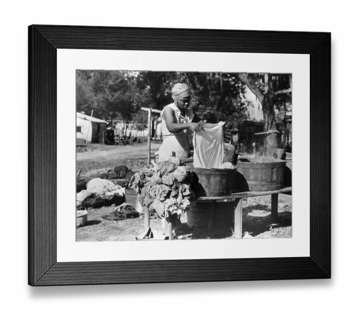 Framed Print : Black Woman Laundering On Fl Plantation Framed Print : Black Woman Laundering On Fl Plantation