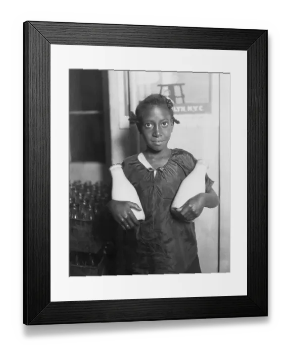 Framed Print : Girl Holding Two Bottles Of Milk Framed Print : Girl Holding Two Bottles Of Milk