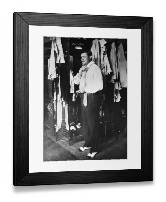 Framed Print : Babe Ruth Getting Dressed For Game
