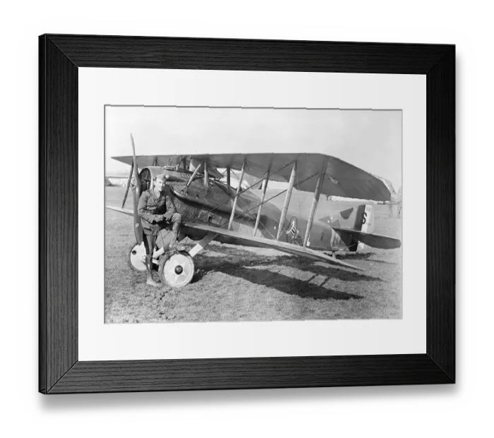 Framed Print : Pilot Standing Near Biplane Framed Print : Pilot Standing Near Biplane