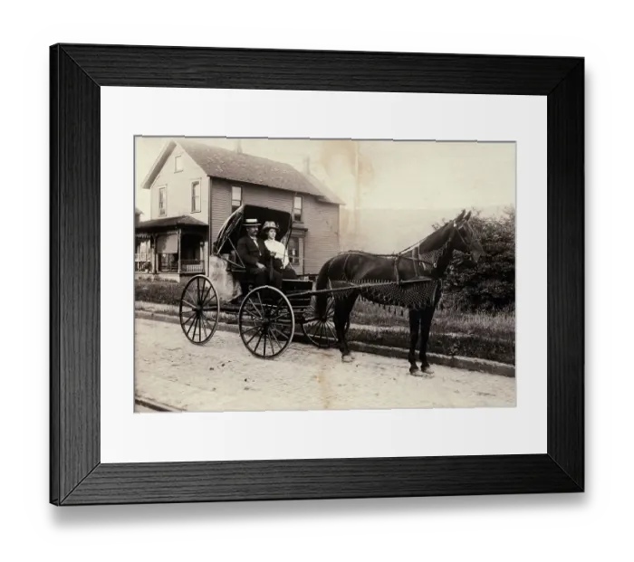 Framed Print : Ma And Pa In One Horse Buggy Framed Print : Ma And Pa In One Horse Buggy