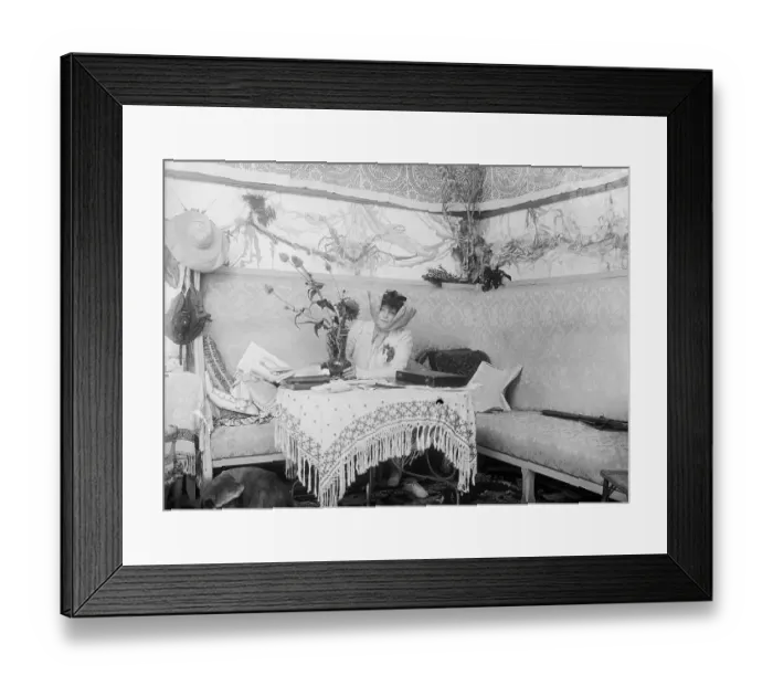 Framed Print : Sarah Bernhardt Sitting At A Table Framed Print : Sarah Bernhardt Sitting At A Table