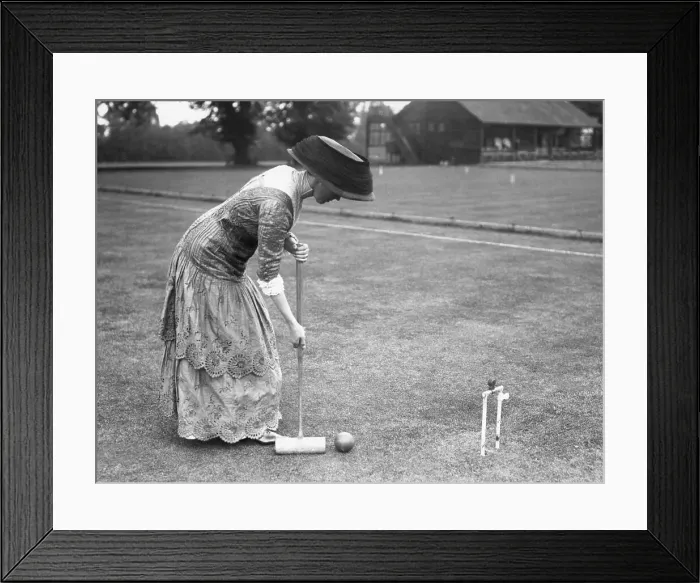 Framed Print : Well Dressed Lady Playing Croquet Framed Print : Well Dressed Lady Playing Croquet