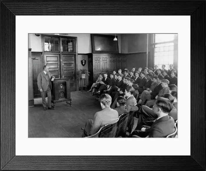 Framed Print : Use of Radio in Lecture Room of High School Framed Print : Use of Radio in Lecture Room of High School
