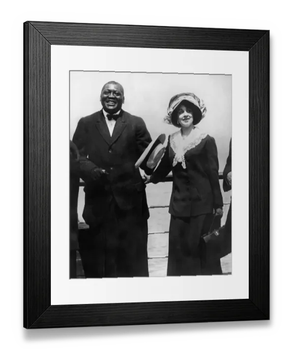 Framed Print : Boxer Jack Johnson and Wife Aboard Ship Framed Print : Boxer Jack Johnson and Wife Aboard Ship