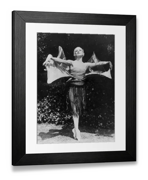 Framed Print : Anna Pavlova Poses In Garden As Butterfl Framed Print : Anna Pavlova Poses In Garden As Butterfl