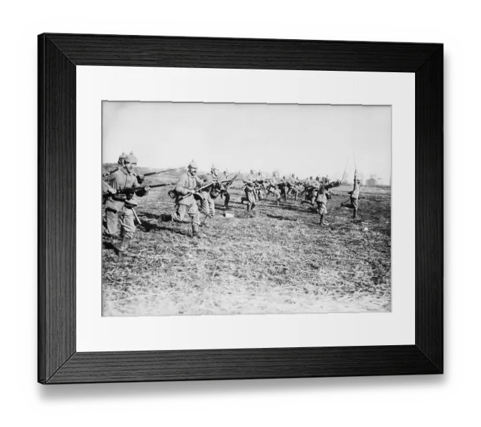 Framed Print : German Infantry Charging World War I