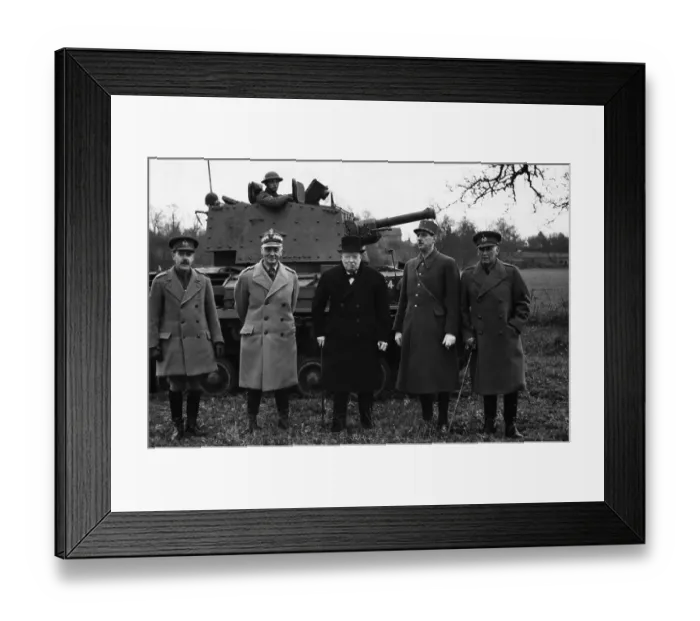 Framed Print : Winston Churchill Standing with Generals Framed Print : Winston Churchill Standing with Generals