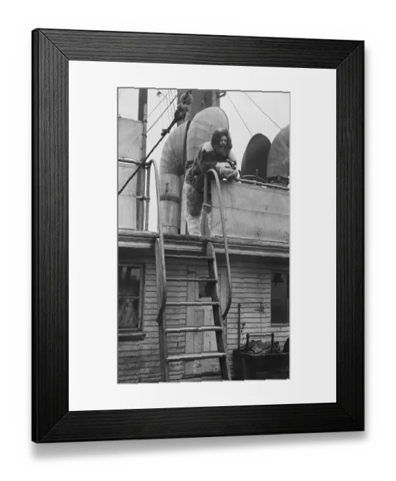 Framed Print : Robert E. Peary In Furs On Deck Of Ship Framed Print : Robert E. Peary In Furs On Deck Of Ship