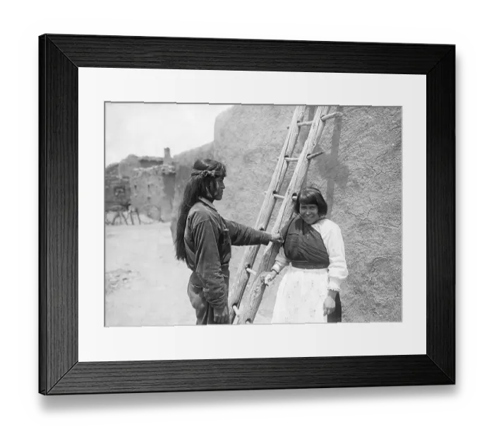 Framed Print : Native Americans in Pueblo Framed Print : Native Americans in Pueblo