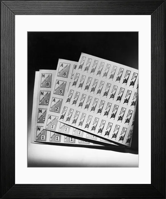 Framed Print : World War Ii Ration Stamps Framed Print : World War Ii Ration Stamps
