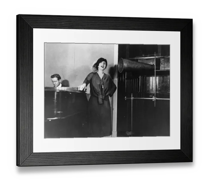 Framed Print : Operatic Soprano Recording Framed Print : Operatic Soprano Recording