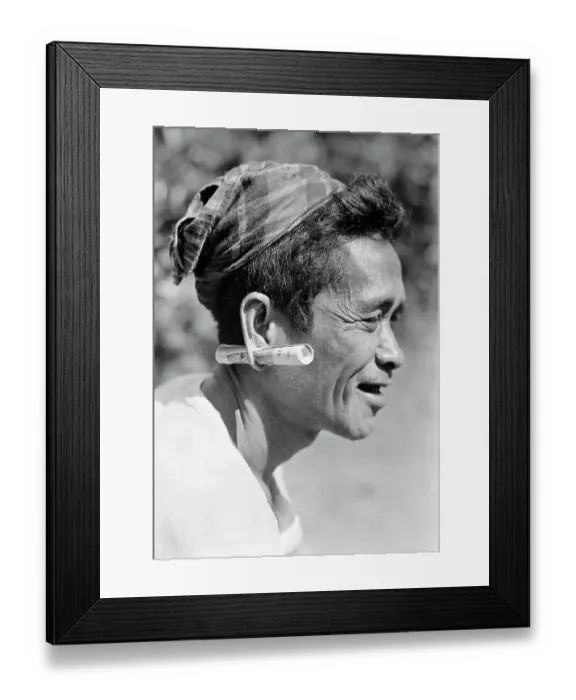 Framed Print : African Mailman Carrying Letter in Earlobe Framed Print : African Mailman Carrying Letter in Earlobe