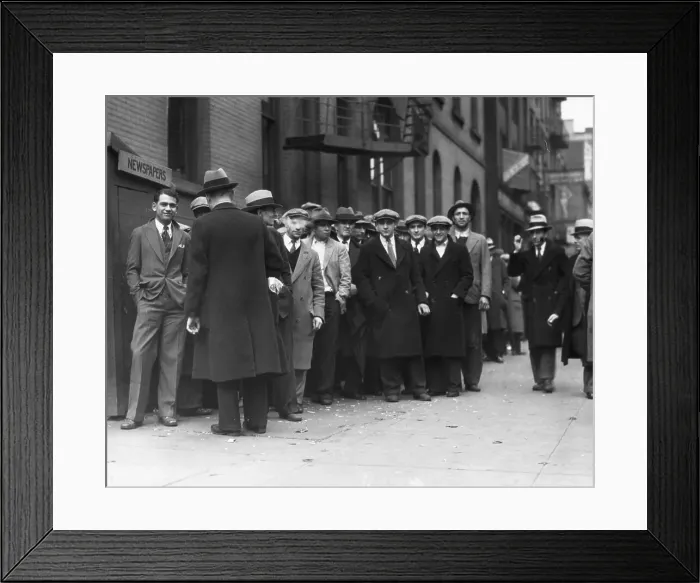 Framed Print : Unemployment Line In New York City Framed Print : Unemployment Line In New York City