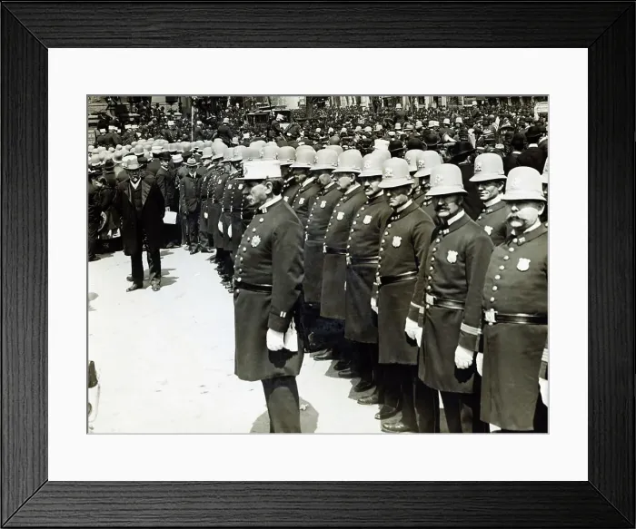 Framed Print : Policeman Standing At Attention Framed Print : Policeman Standing At Attention