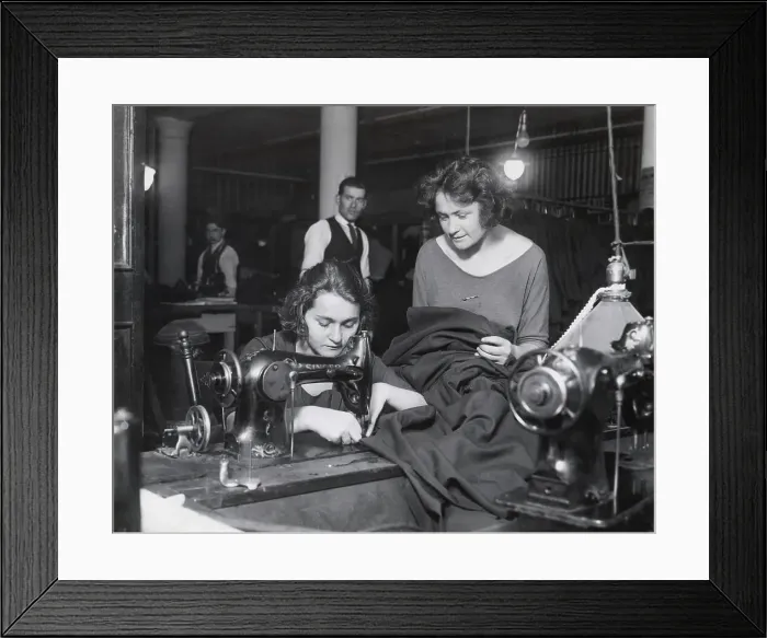 Framed Print : Two Women In A Clothing Factory Framed Print : Two Women In A Clothing Factory