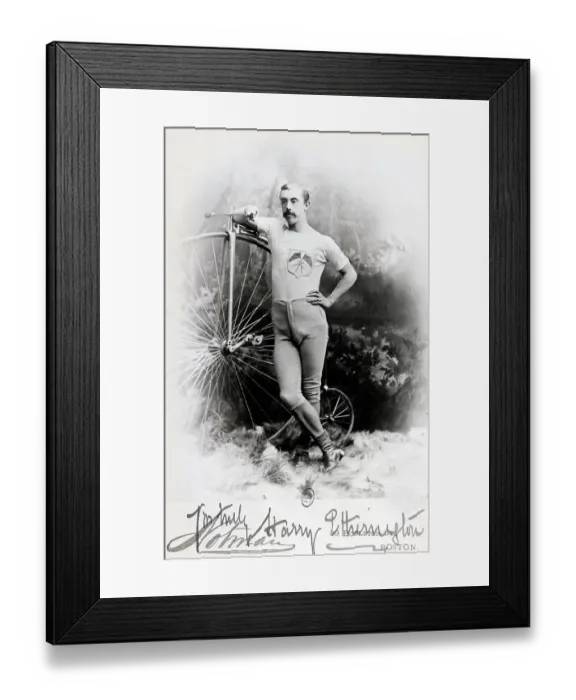Framed Print : English Bicycle Champion With Bicycle Framed Print : English Bicycle Champion With Bicycle