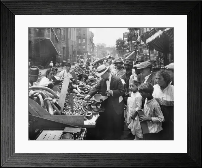 Framed Print : Market Inspector Testing Food Scale