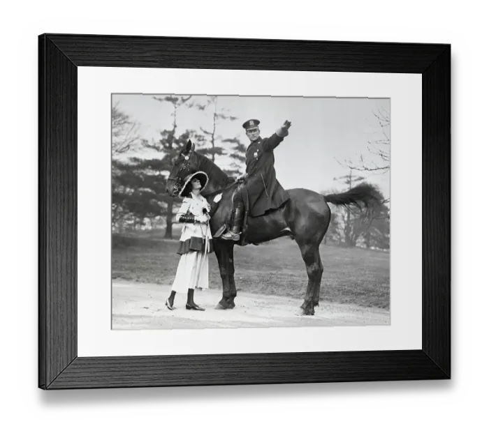 Framed Print : Central Park Policeman On Horse Framed Print : Central Park Policeman On Horse
