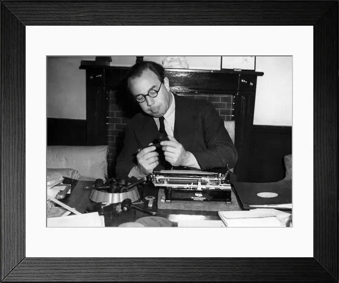 Framed Print : J.B. Priestley in His Workroom Framed Print : J.B. Priestley in His Workroom