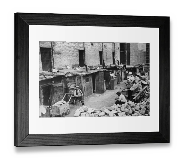 Framed Print : Shacks in a New York Slum Framed Print : Shacks in a New York Slum