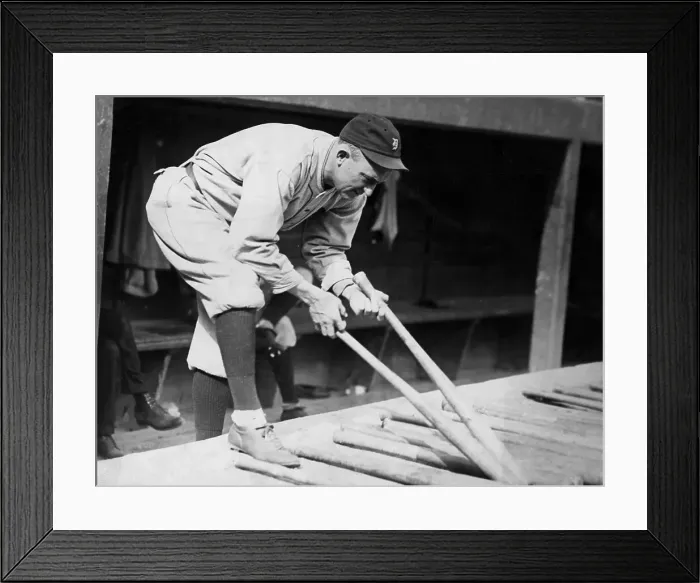 Framed Print : Ty Cobb Selecting Bat In Dugout Framed Print : Ty Cobb Selecting Bat In Dugout