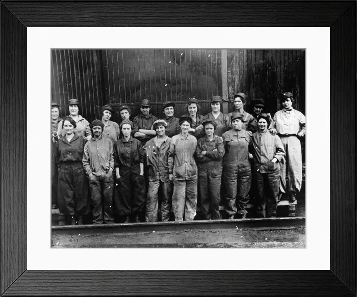 Framed Print : Women Workers Pose During World War I Framed Print : Women Workers Pose During World War I