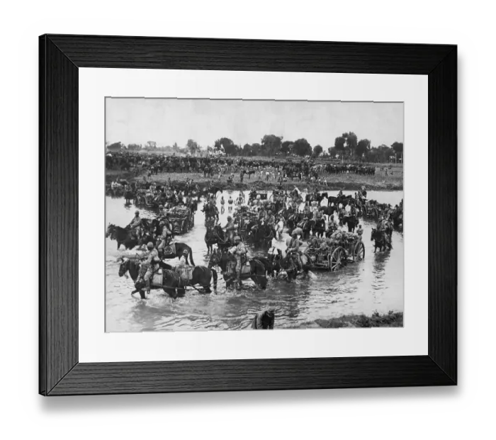 Framed Print : Japanese Regiment On Horseback Cross Riv Framed Print : Japanese Regiment On Horseback Cross Riv