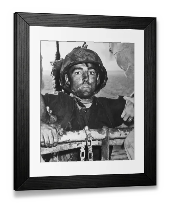 Framed Print : World War Ii Soldier With Fatigue Framed Print : World War Ii Soldier With Fatigue