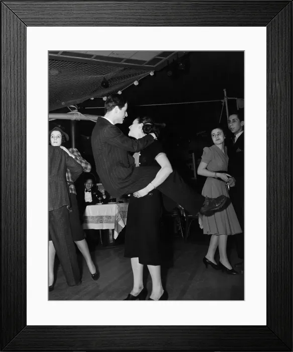 Framed Print : Jitterbugging Couple Dancing In Club Framed Print : Jitterbugging Couple Dancing In Club