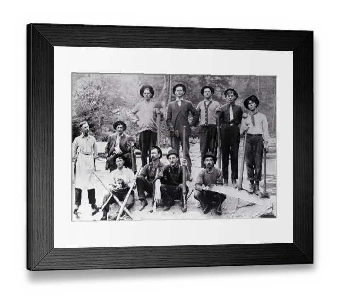 Framed Print : Lumberjacks Posing with Tools Framed Print : Lumberjacks Posing with Tools