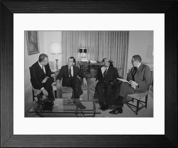 Framed Print : Richard Nixon Chats With Itzhak Rabin Framed Print : Richard Nixon Chats With Itzhak Rabin