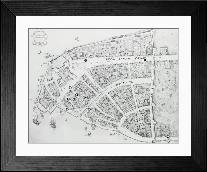 Framed Print : Map of New York in 1660 Framed Print : Map of New York in 1660