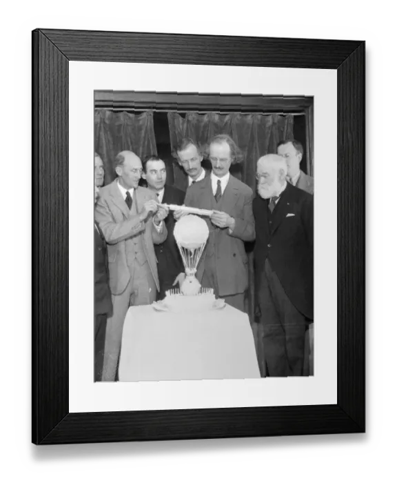 Framed Print : Dr. William Beebe with Group of Aviation Notables Framed Print : Dr. William Beebe with Group of Aviation Notables