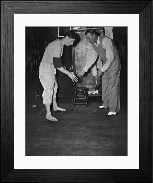 Framed Print : Joe DiMaggio and Tony Lazzeri in Locker Room Framed Print : Joe DiMaggio and Tony Lazzeri in Locker Room