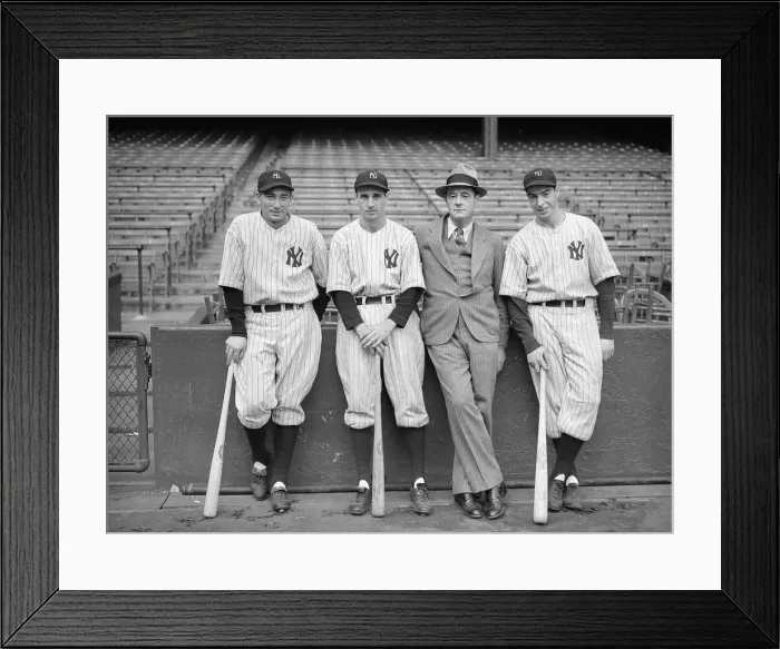 Framed Print : Portrait of Four New York Yankees Teammates