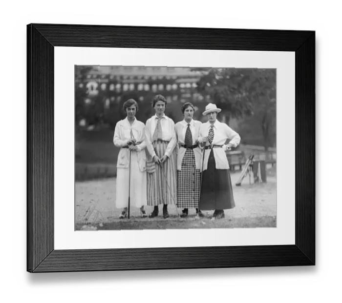 Framed Print : Four Women Socialites Standing on Golf Course in Hot Springs, Virginia Framed Print : Four Women Socialites Standing on Golf Course in Hot Springs, Virginia