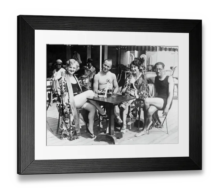Framed Print : People Sitting Around Table Drinking Framed Print : People Sitting Around Table Drinking