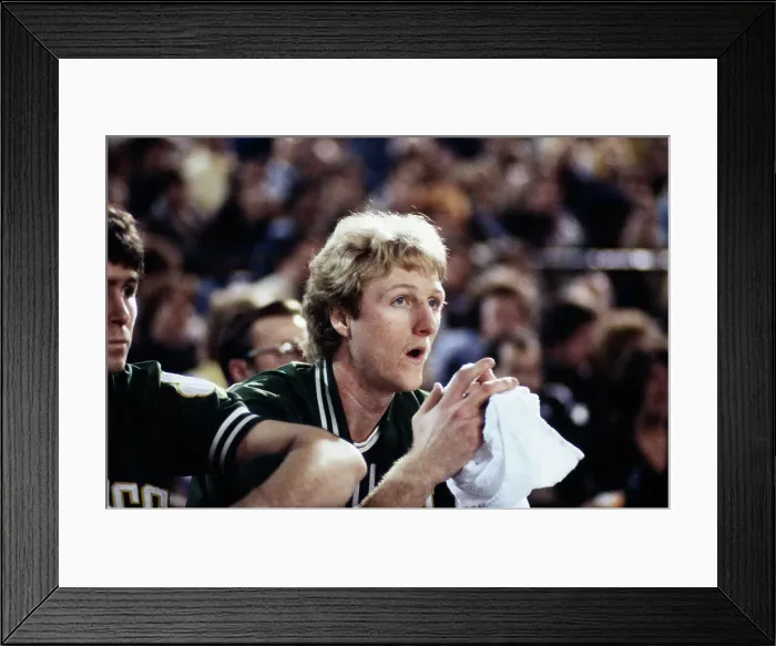 Framed Print : Boston Celtics Larry Bird on the Sidelines During a Game Against Detroit Framed Print : Boston Celtics Larry Bird on the Sidelines During a Game Against Detroit