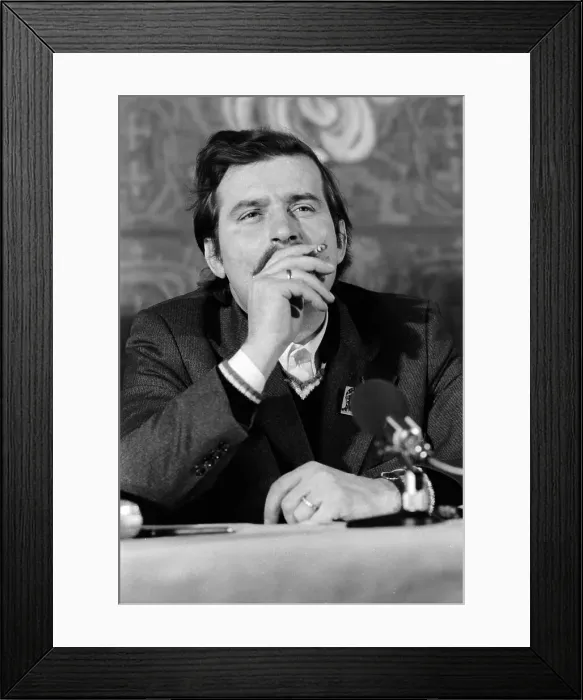 Framed Print : Lech Walesa Holding Press Conference Framed Print : Lech Walesa Holding Press Conference