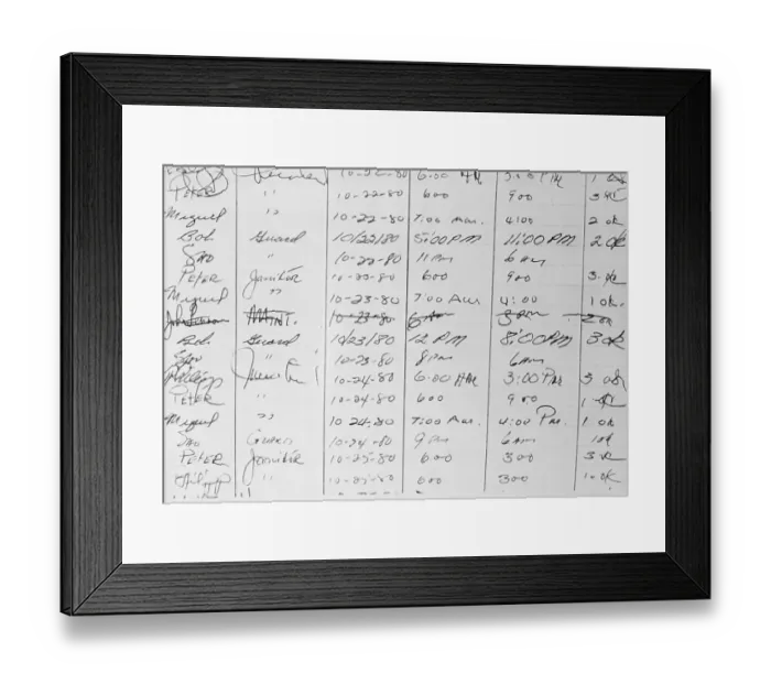 Framed Print : John Lennon Signature by Mark David Chapman Framed Print : John Lennon Signature by Mark David Chapman