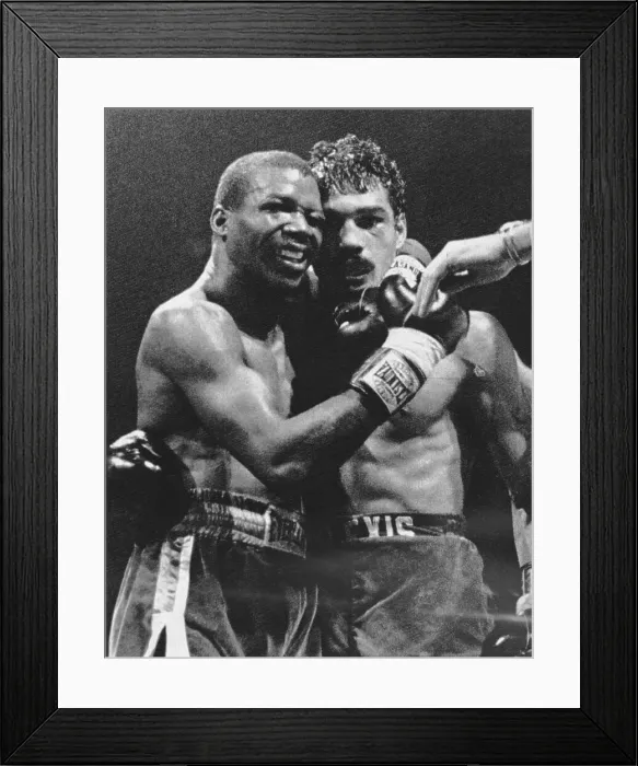 Framed Print : Alfredo Esclaera and Alexis Arguello Embracing Framed Print : Alfredo Esclaera and Alexis Arguello Embracing
