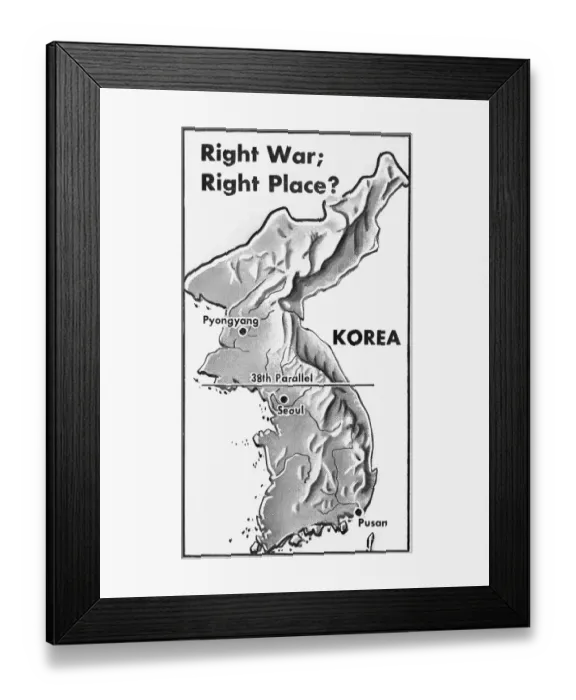 Framed Print : Poster of Korea and 38th Parallel Framed Print : Poster of Korea and 38th Parallel