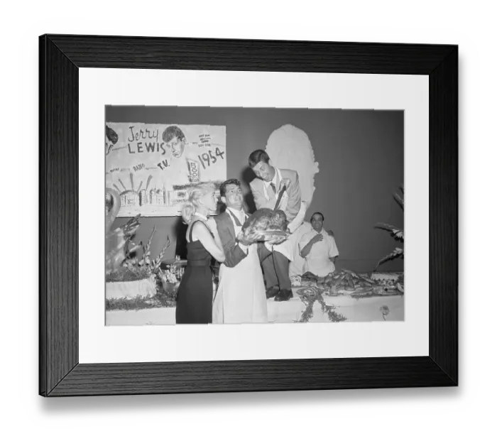 Framed Print : Jerry Lewis and Janet Leigh at Party Framed Print : Jerry Lewis and Janet Leigh at Party