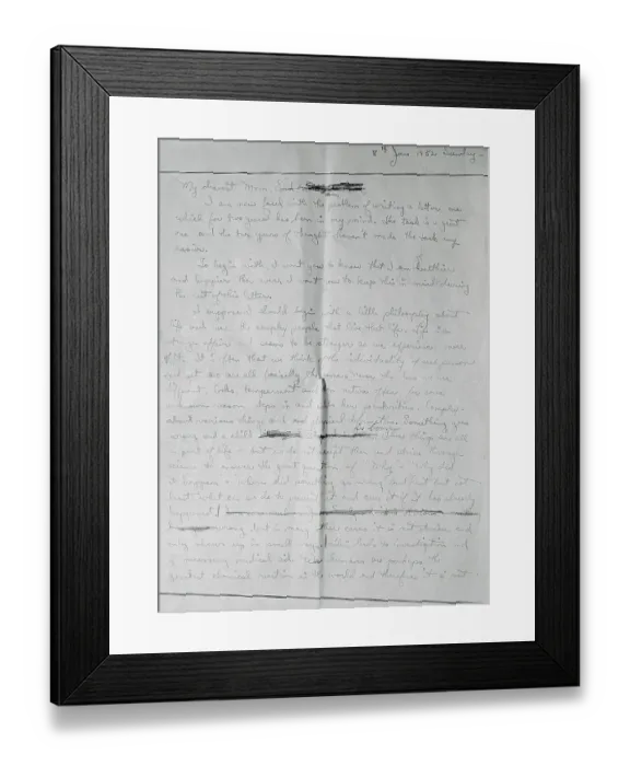 Framed Print : Letter Written by Christine Jorgensen Framed Print : Letter Written by Christine Jorgensen