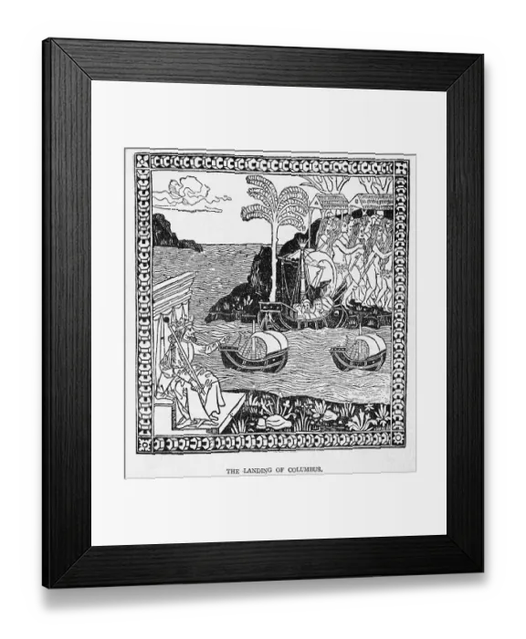 Framed Print : Columbus Lands in the New World Framed Print : Columbus Lands in the New World